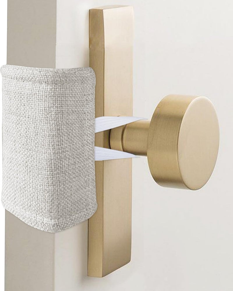 warmtone Door Silencer Quiet Door Closer Cushion, Padded Door Latch Cover for Nursery, Baby, Light Sleepers Noise Reduced Prevent from Locking for Toddler Safety - 4 x 3 inch, Natural Colored, Pack-6 - Image 1
